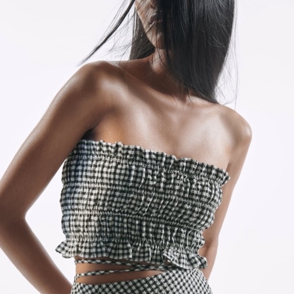 Zara Check Crop Top